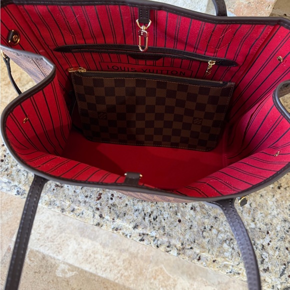 Louis Vuitton Neverfull MM Demier Ebene coated canvas with,clutch,dust bag,box - Picture 2 of 8